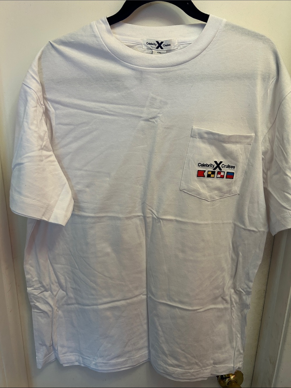 Men's White Short-Sleeve Pocket Tee